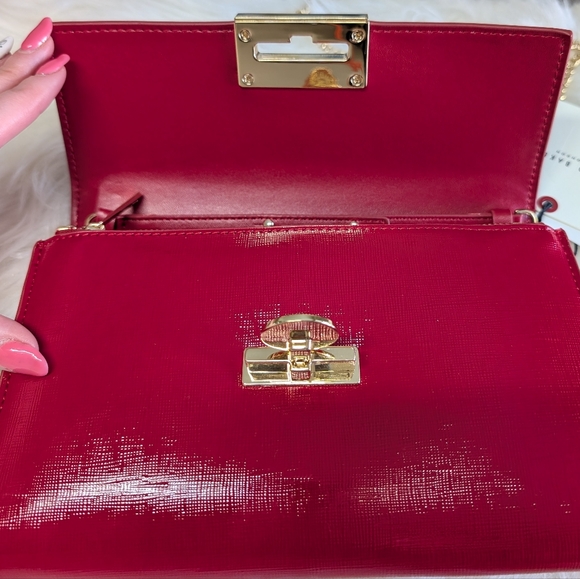 Ted Baker Parisa Classy Red Shoulder Clutch Bag With Removable Chain Strap, Kiss - Picture 5 of 13